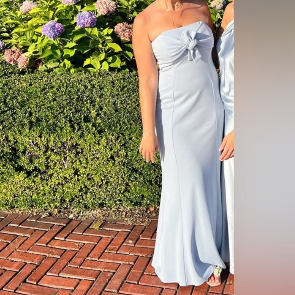 Show me your mumu evening gown in steel blue